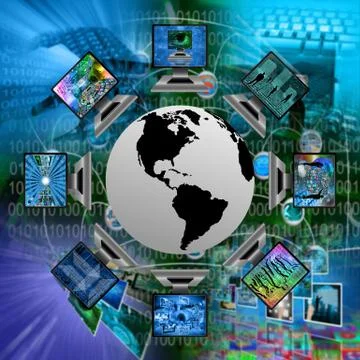 The world and computers イラスト素材