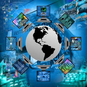 The world and computers Stock Illustration