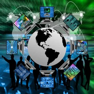 The world and computers イラスト素材