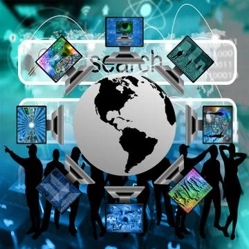 The world and computers Stock Illustration