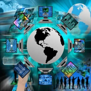 The world and computers Stockillustratie