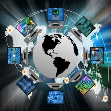 The world and computers Stockillustratie