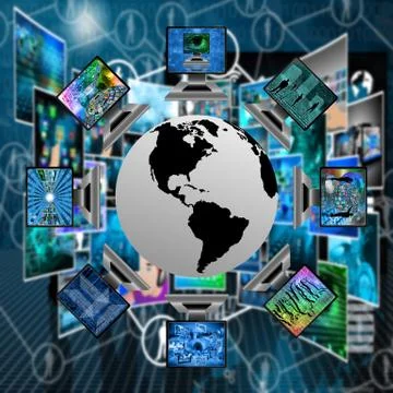 The world and computers Stockillustratie