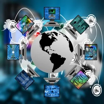 The world and computers 库存插图