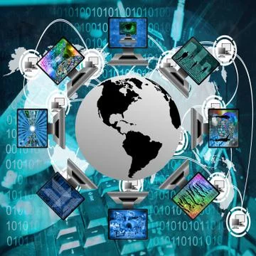 The world and computers Stockillustratie