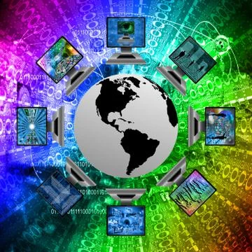 The world and computers Stockillustratie