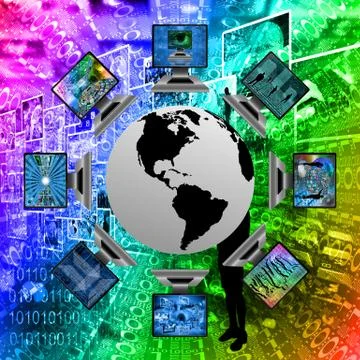 The world and computers Stockillustratie