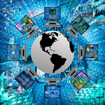 The world and computers 스톡 일러스트