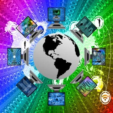 The world and computers Stockillustratie