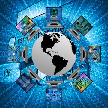 The world and computers Stockillustratie