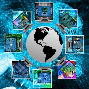 The world and computers Stockillustratie