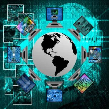 The world and computers Stock Illustration