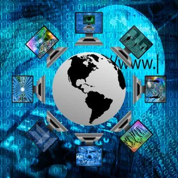 The world and computers Stockillustratie