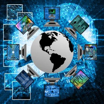 The world and computers Stockillustratie
