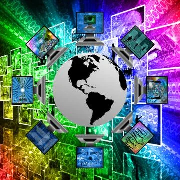 The world and computers Stockillustratie