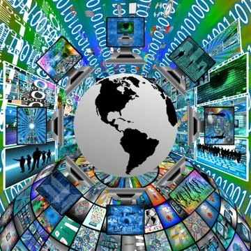 The world and computers 库存插图