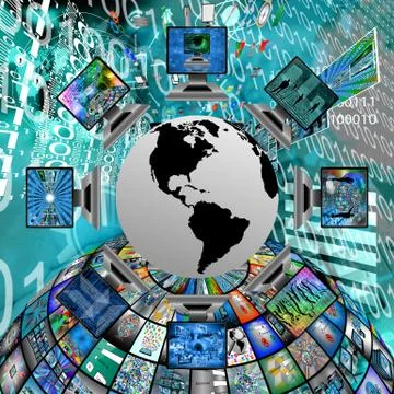 The world and computers イラスト素材