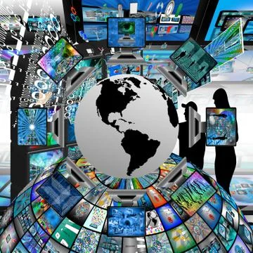 The world and computers Stockillustratie