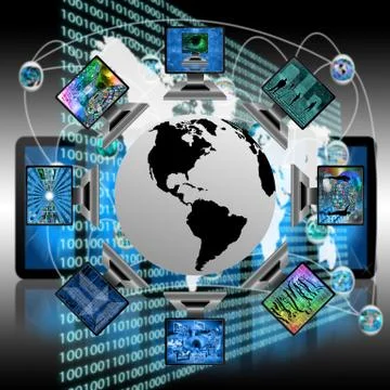 The world and computers 스톡 일러스트