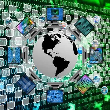 The world and computers Illustrazione stock