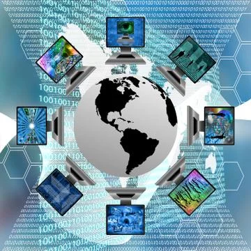The world and computers Stockillustratie