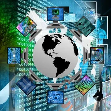 The world and computers Stockillustratie