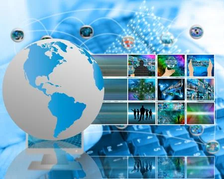 The world and the internet Illustrazione stock