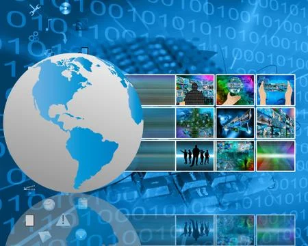 The world and the internet Illustrazione stock