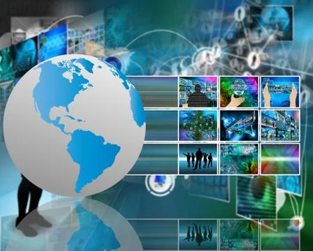 The world and the internet Illustrazione stock