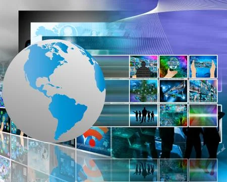 The world and the internet Illustrazione stock