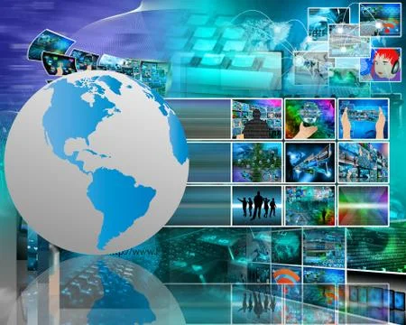 The world and the internet Illustrazione stock