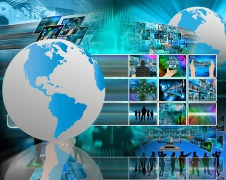 The world and the internet Illustrazione stock