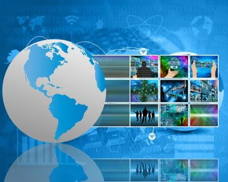 The world and the internet Illustrazione stock