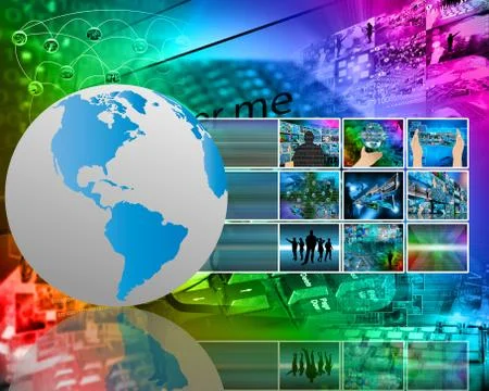 The world and the internet 库存插图