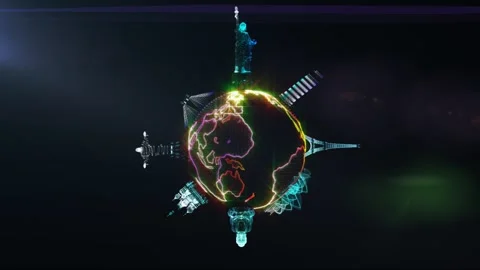 The world and its monuments. Stock Footage 154851202