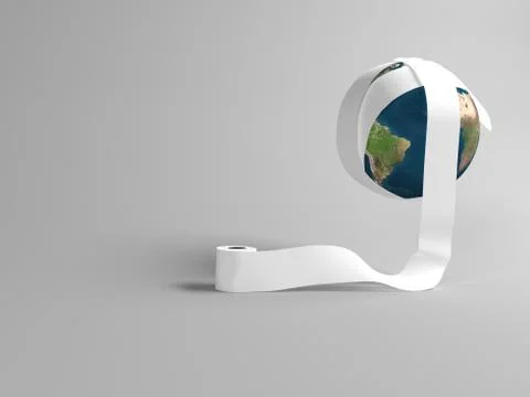 World and Tissue Leaf white flying render 3d ep2 스톡 일러스트