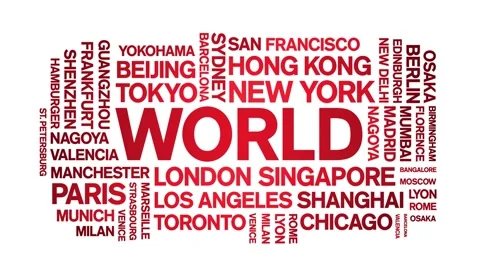 World animated word cloud,animation text kinetic typography seamless loop. Stock Footage 245904902