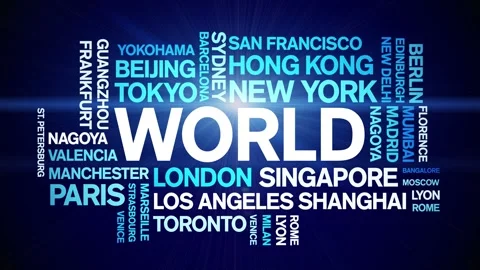 World animated word cloud,animation text kinetic typography seamless loop. Stock Footage 245906345