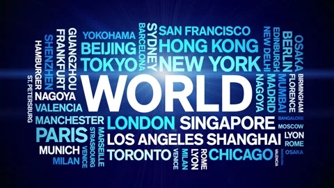 World animated word cloud,animation text kinetic typography seamless loop. Stock Footage 245906534