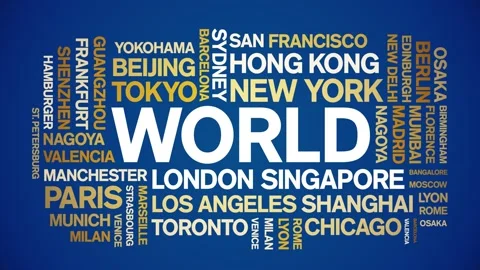 World animated word cloud,animation text kinetic typography seamless loop. Stock Footage 245907006