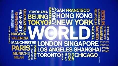 World animated word cloud,animation text kinetic typography seamless loop. Stock Footage 245907425
