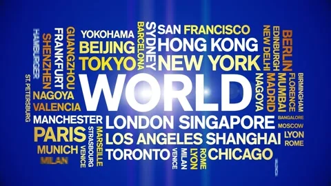 World animated word cloud,animation text kinetic typography seamless loop. Stock Footage 245907669
