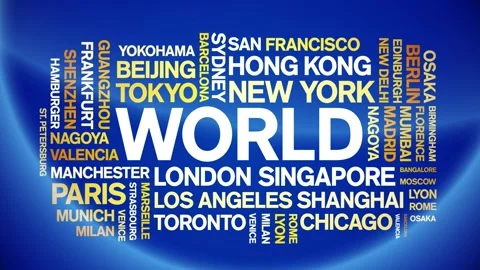 World animated word cloud,animation text kinetic typography seamless loop. Stock Footage 245908020