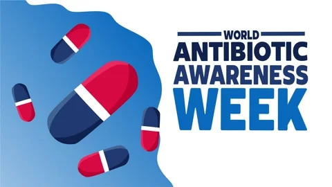World antibiotic awareness week with some medicinal pills Stock Footage 310152484
