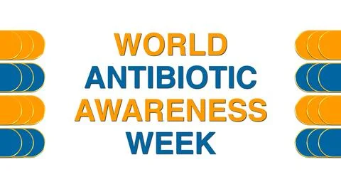 World Antibiotic Awareness Week text reveal on white background Stock Illustration