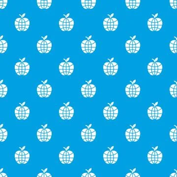 World apple pattern vector seamless blue 스톡 일러스트