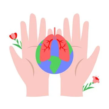 World asthma day, vector cartoon illustration on the white background Stock Illustration