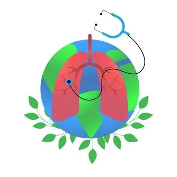 World asthma day, vector cartoon illustration on the white background Stock Illustration