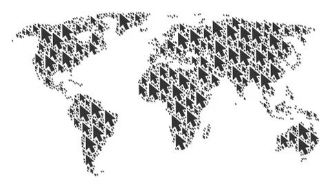 World Atlas Pattern of Mouse Cursor Items Stock Illustration