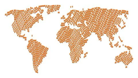 World Atlas Pattern of USB Flash Drive Items Illustrazione stock